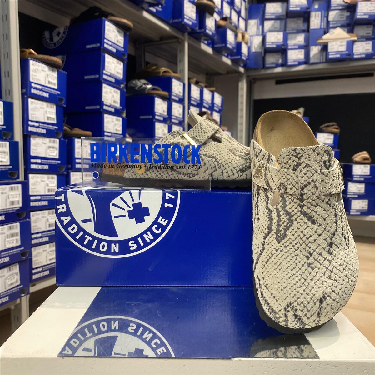 Birkenstock Boston stampa pitone — Cenci Calzature, Perugia