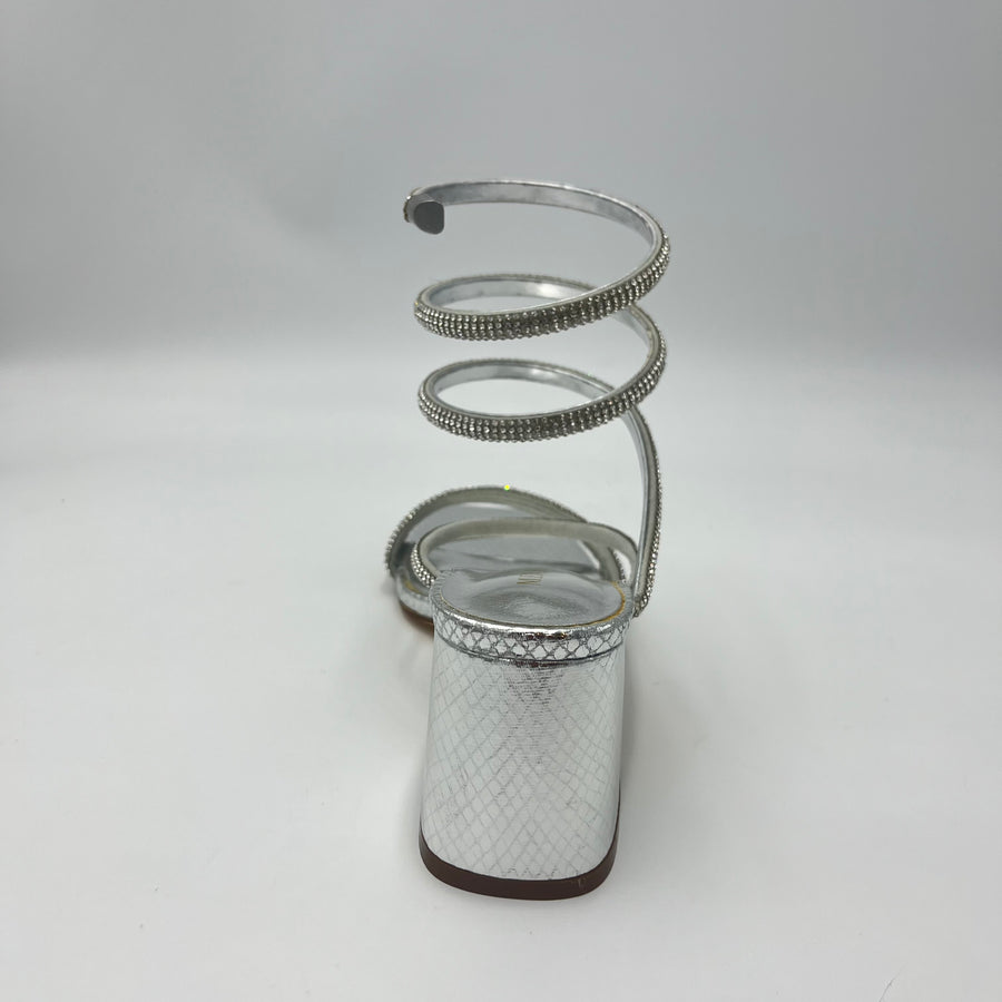Menbur Sandali - Sandalo Schiava Alla Caviglia Spirale Strass Argento