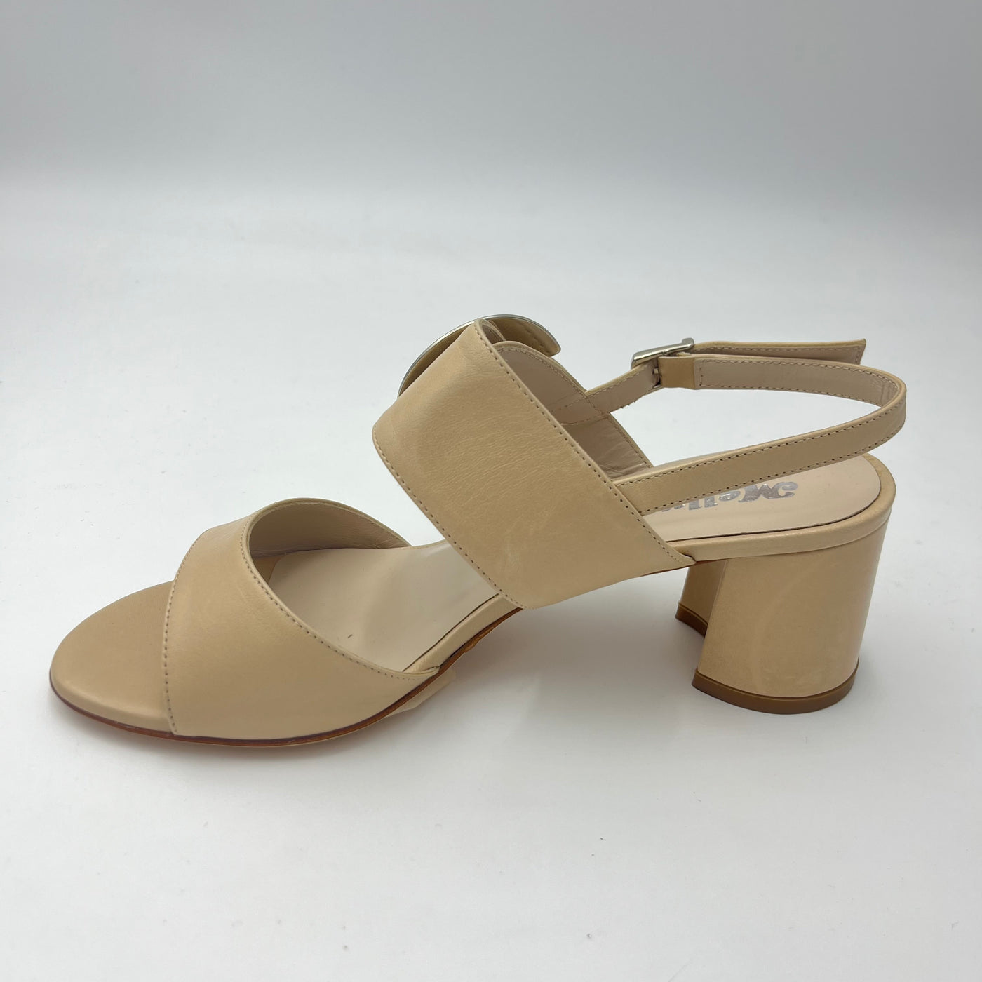 Sandalo Melluso - Sandalo Beige con Fibbia Floreale Metallica
