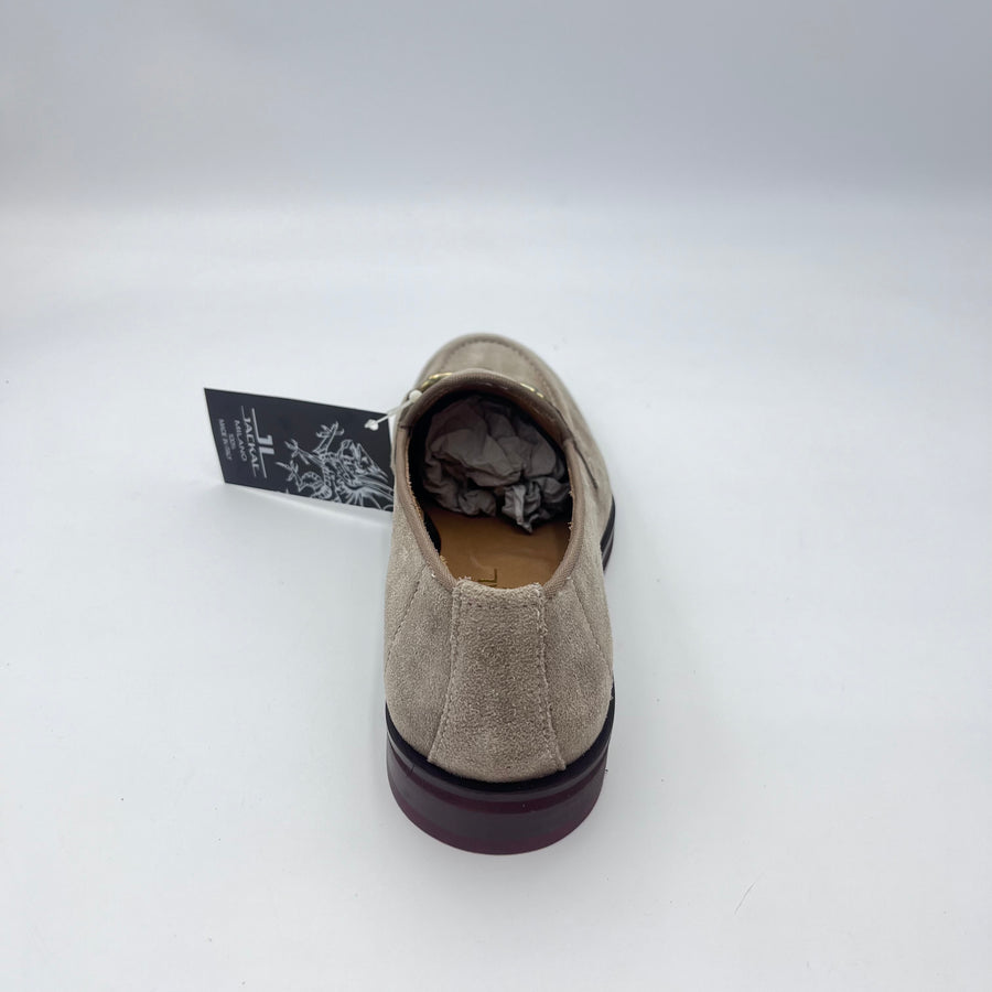 Jackal mocassini - Mocassino Scamosciato Beige con Morsetto Dorato