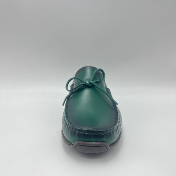 Mocassino Studio Mode - Mocassino Driver con Laccetto in Pelle Verde Smeraldo Sfumata