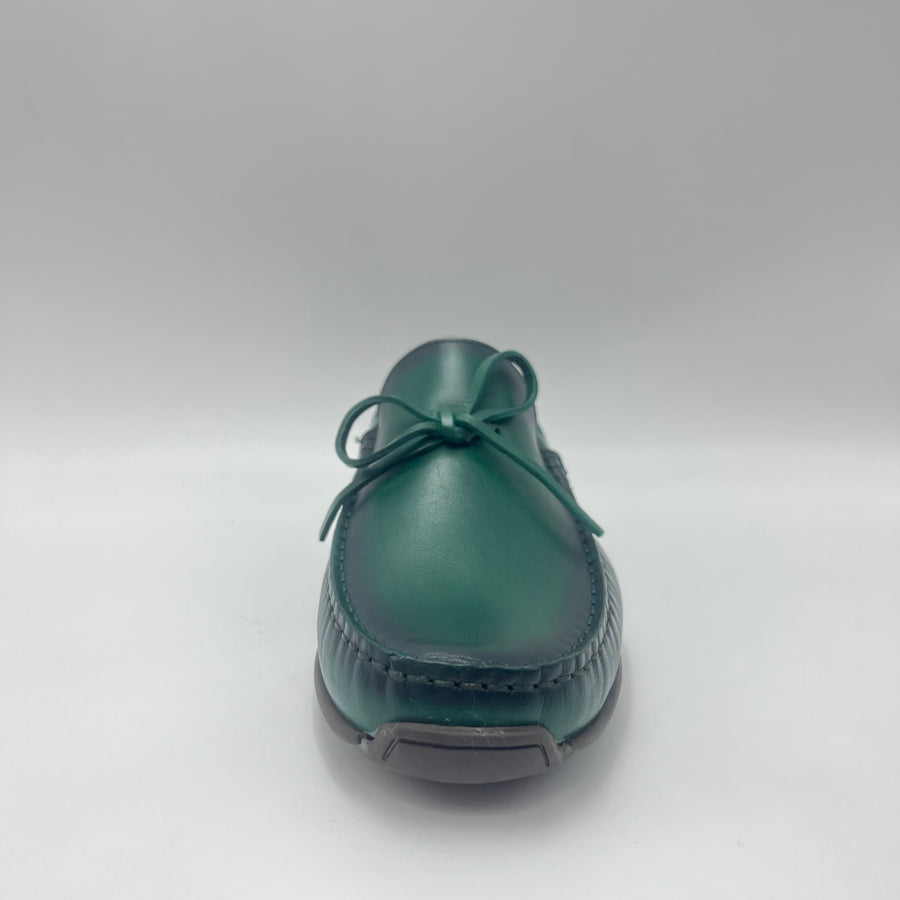Mocassino Studio Mode - Mocassino Driver con Laccetto in Pelle Verde Smeraldo Sfumata