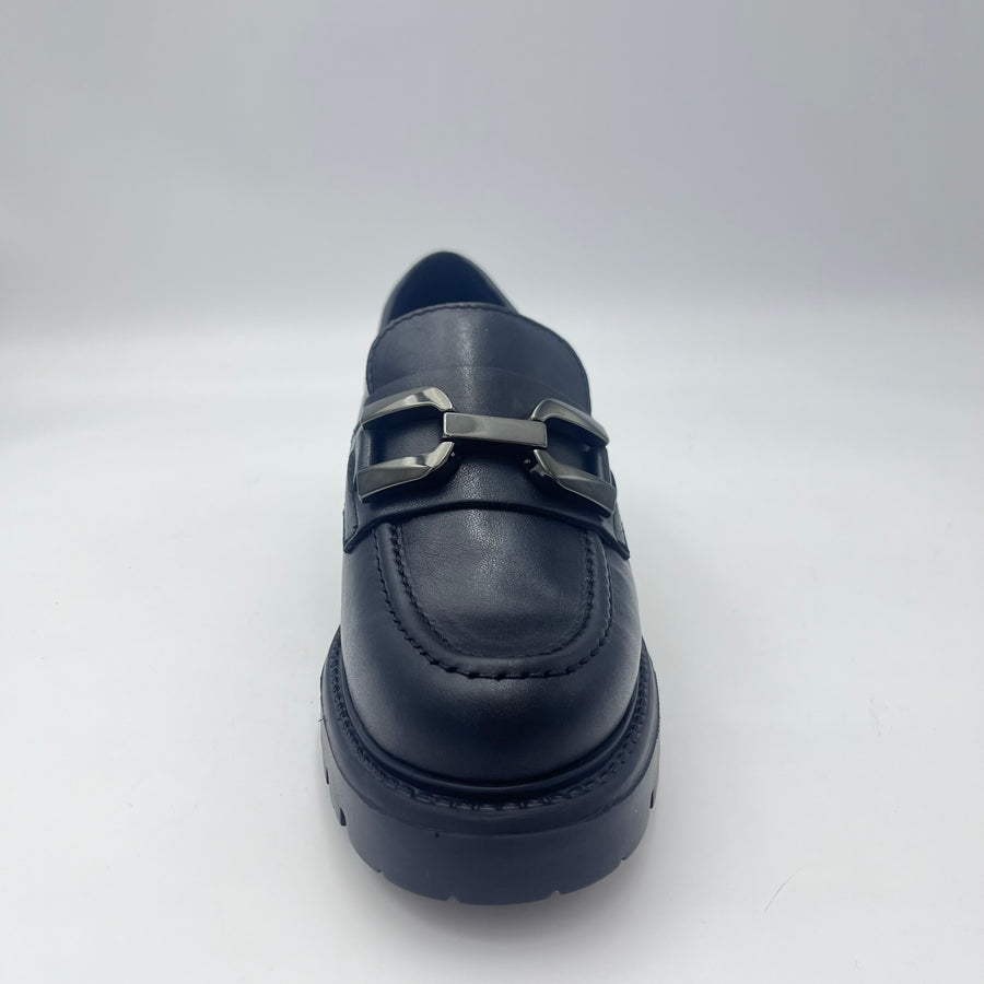 Callaghan Mocassino - Mocassino Chunky con Fibbia in Pelle Nera