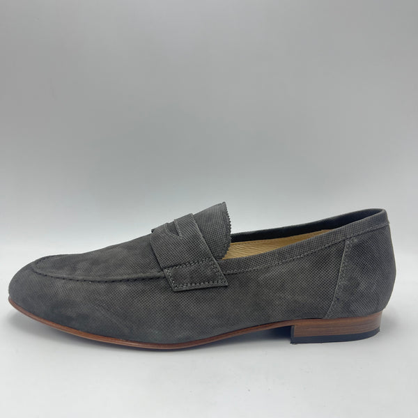 Mocassino Nero Giardini - Scarpa Mocassino Camoscio Grigio