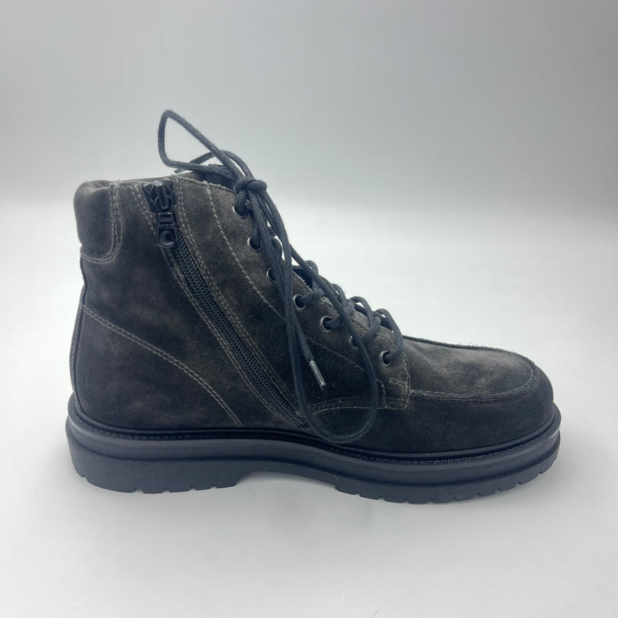 Stivaletto Nero Giardini - Camoscio Grigio Carbone — vista 3