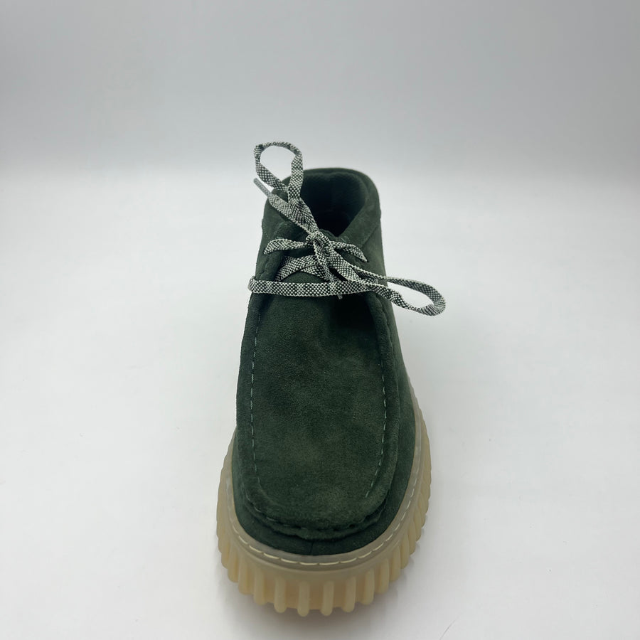 Polacchino Clarks Torhill Hi Camoscio Verde Scuro — vista 2