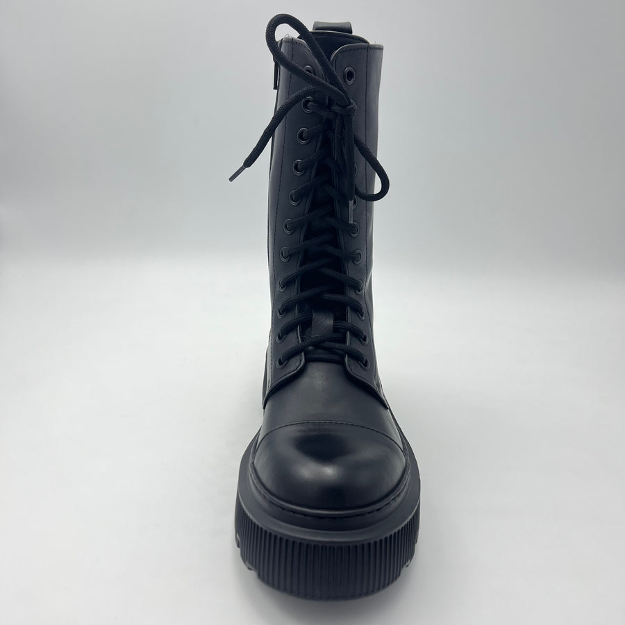 Anfibio Crown Alto - Pelle Nera, Puntale e Platform — vista 2