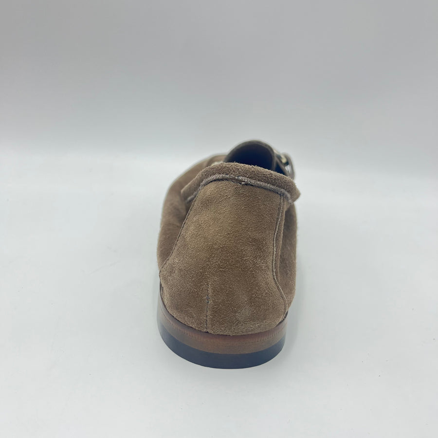 Mocassino Mercanti Fiorentini - Mocassino in Camoscio Marrone con Morsetto Metallico