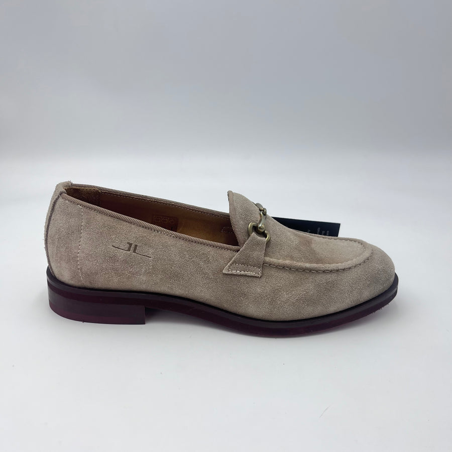 Jackal mocassini - Mocassino Scamosciato Beige con Morsetto Dorato
