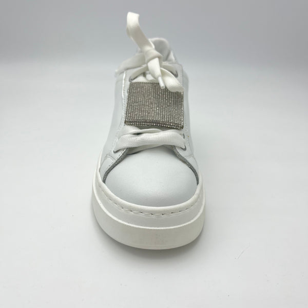 Sneaker Joann - Sneaker Bianca con charm di Strass Glamour