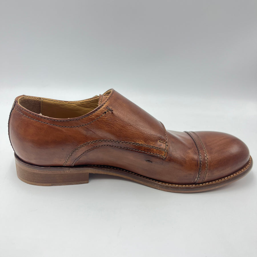 Double Monk Jp David - Scarpa Doppia Fibbia Vera Pelle Marrone