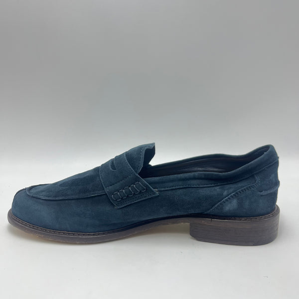 Mocassino Antica Cuoieria - Scarpa Mocassino Camoscio Blu