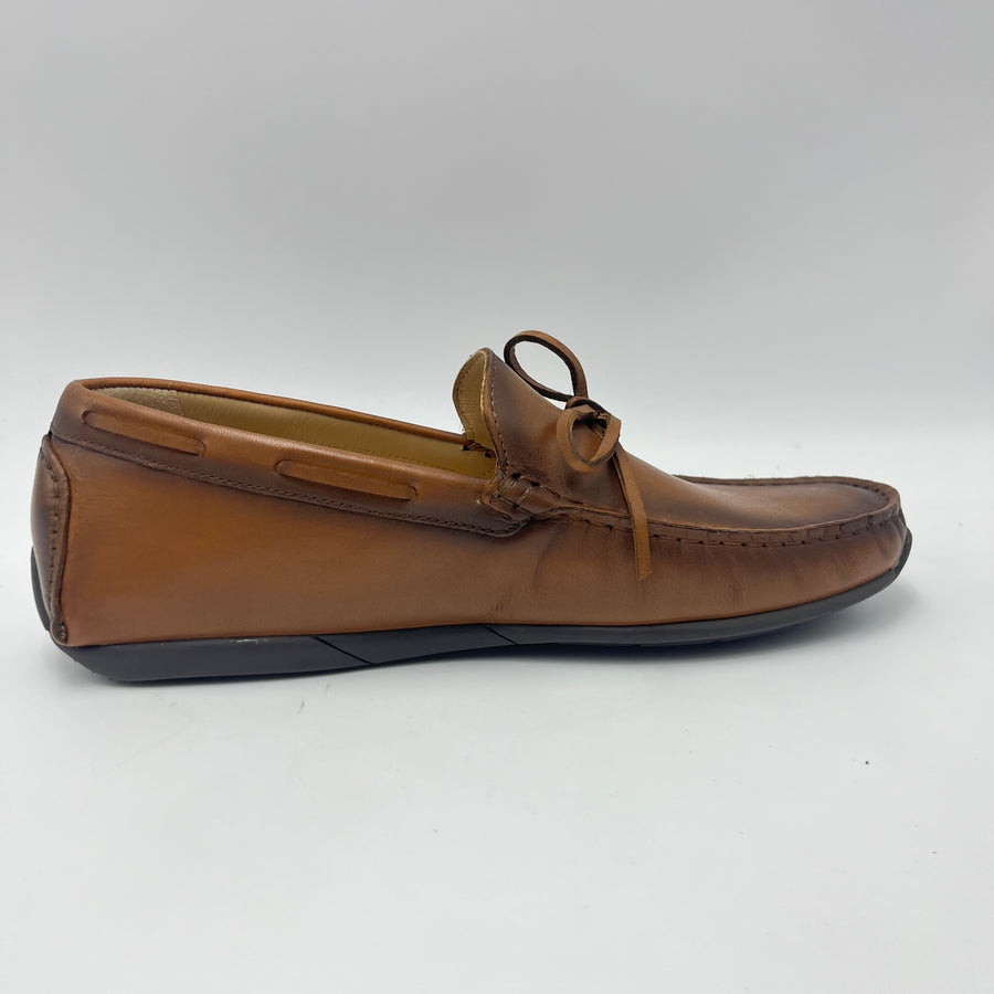 Mocassino Studio Mode - Driving Shoe in Pelle Marrone Sfumata con Fiocco