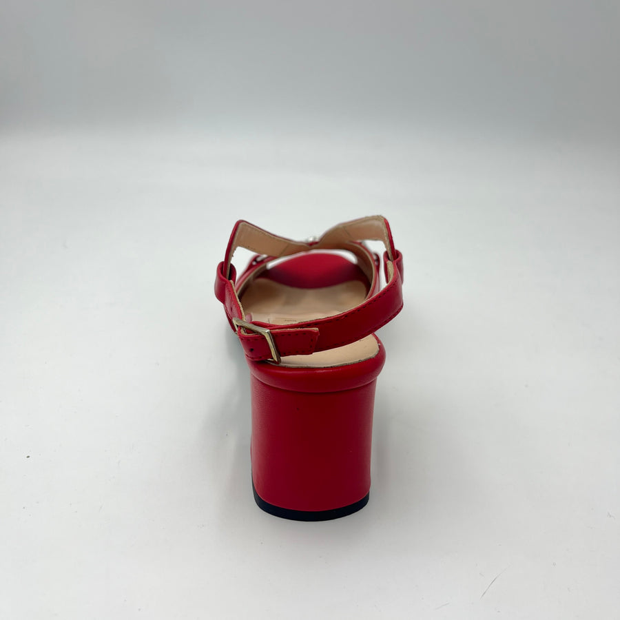 Sandalo Confort - Sandalo Rosso con Morsetto Silver
