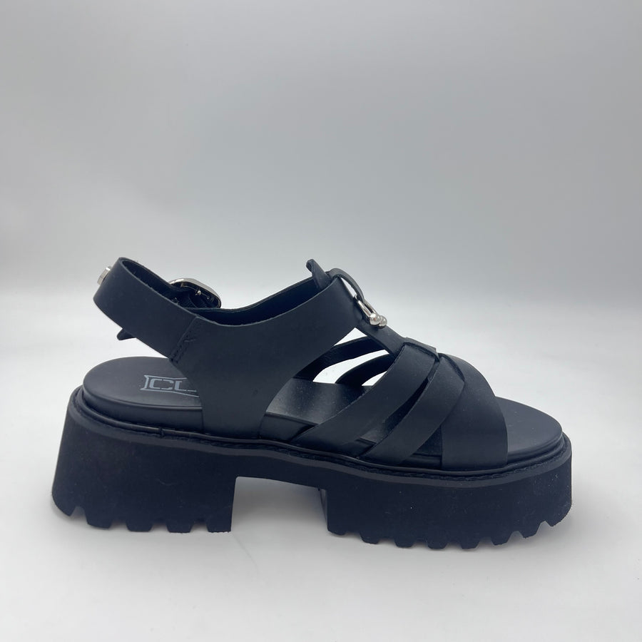 Cult Sandali - Sandalo Platform Ragnetto in Pelle Nera