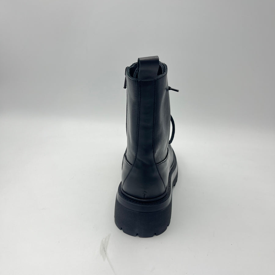 Anfibio Crown - Pelle Nera con Zip e Carrarmato — vista 4