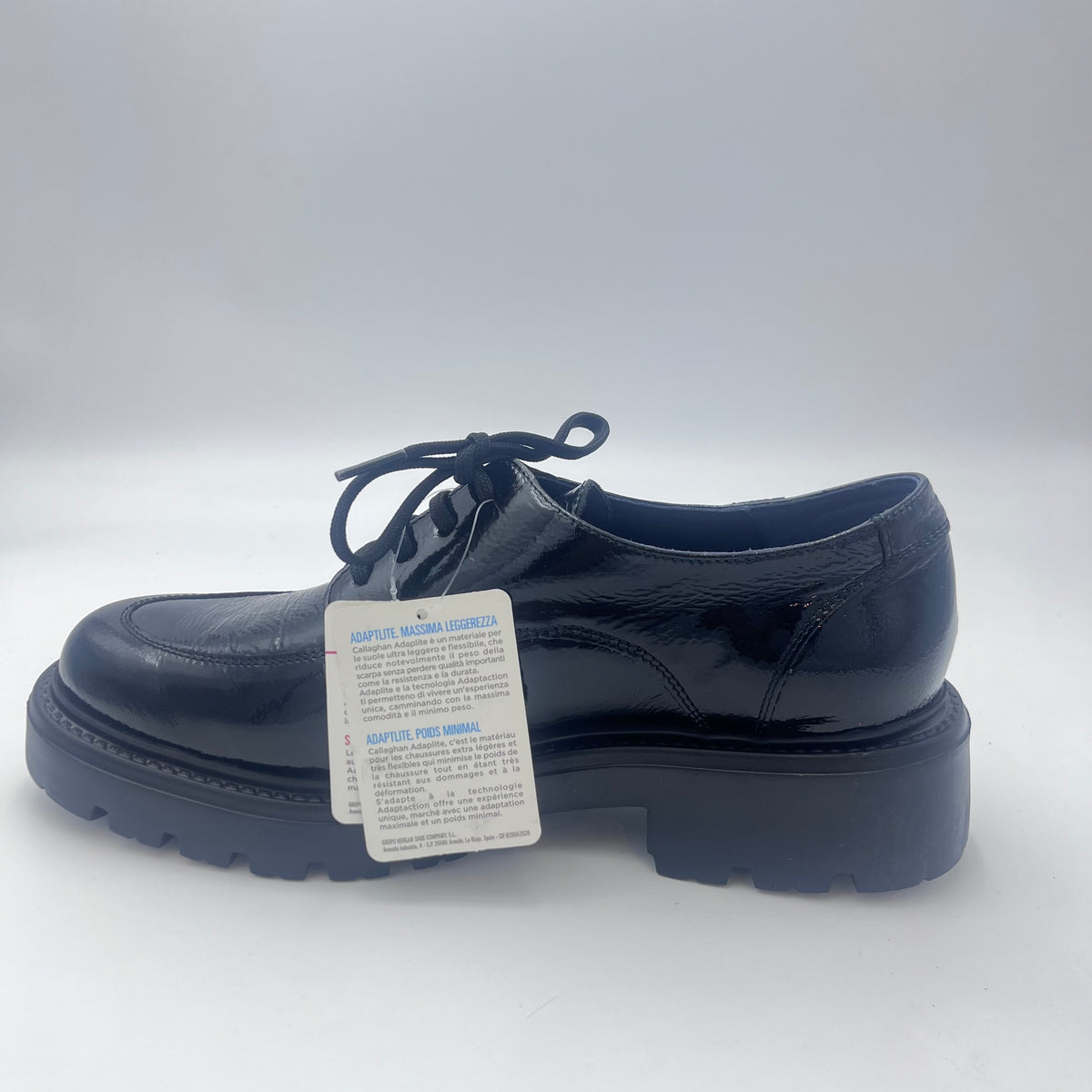 Stringata Callaghan - Derby Carrarmato in Vernice Nera