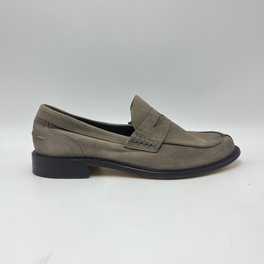Mocassino Antica Cuoieria - Mocassino Penny Loafer in Suede Grigio Taupe