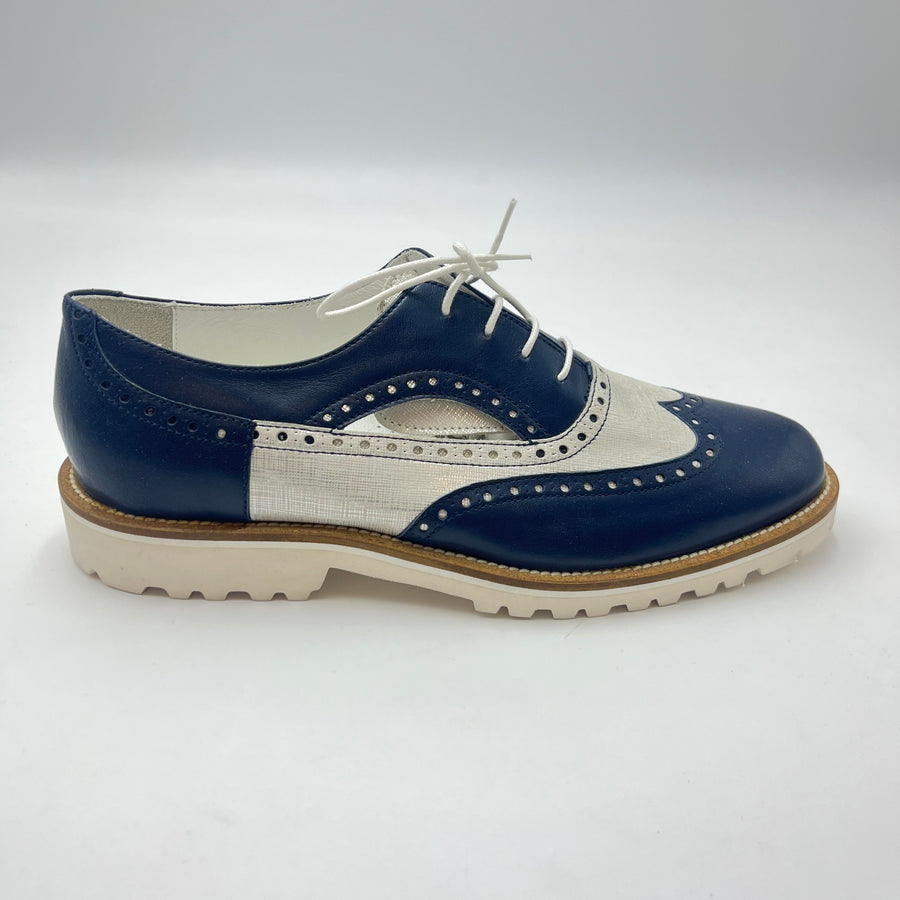 Oxford Piergentili - Stringata Oxford Bicolor Blu e Bianco