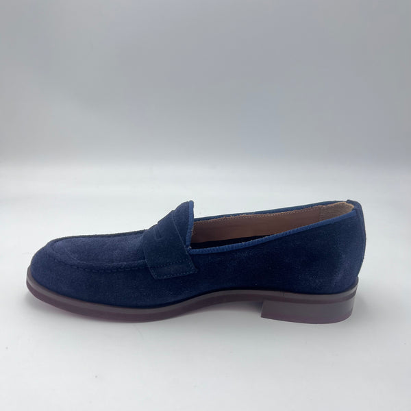 Jackal Mocassino - Mocassino Penny Loafer in Camoscio Blu Notte