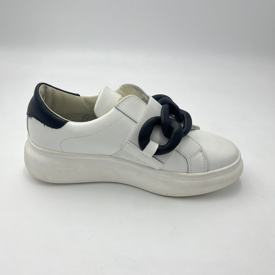 Sneaker Crown - Sneaker Bianca con Maxi Catena Gommata Nera