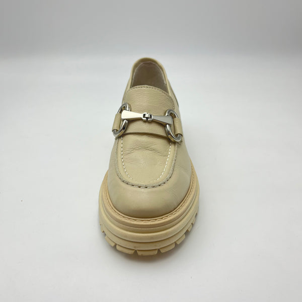 Mocassino Crown - Mocassino Beige con Morsetto Metallico