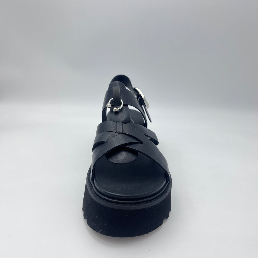 Cult Sandali - Sandalo Platform Ragnetto in Pelle Nera