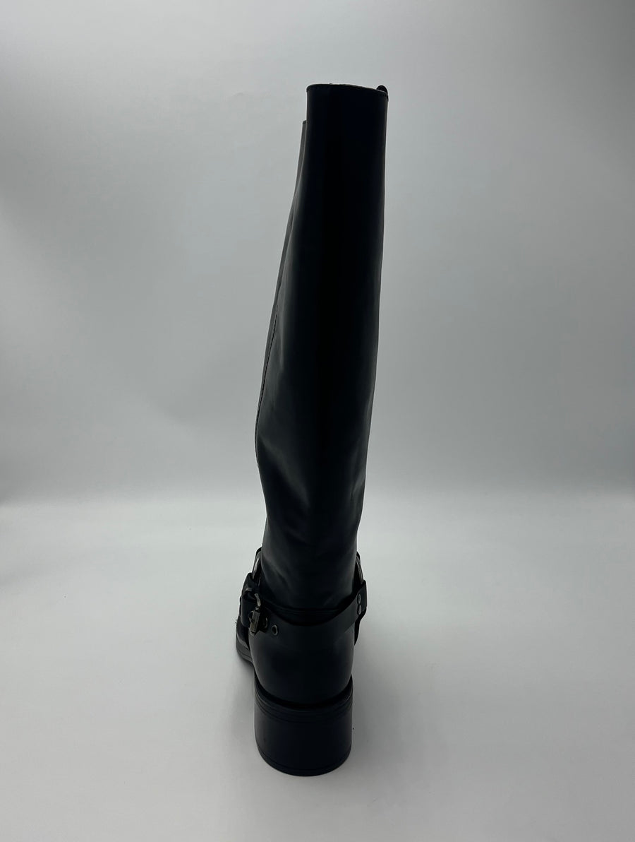 Stivale Angelica - Biker al Ginocchio con Dettaglio Harness