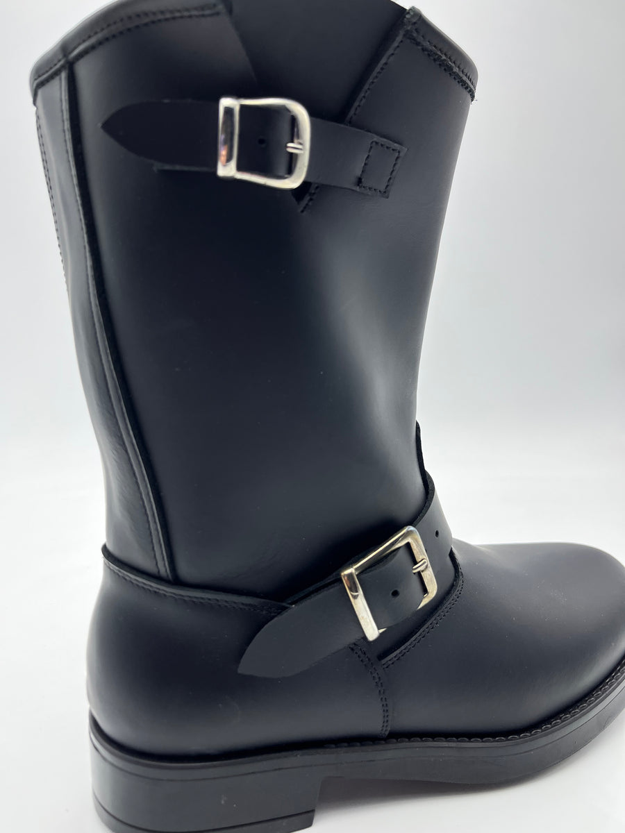 Stivale Noir de Luxe - Biker in Vitello Nero