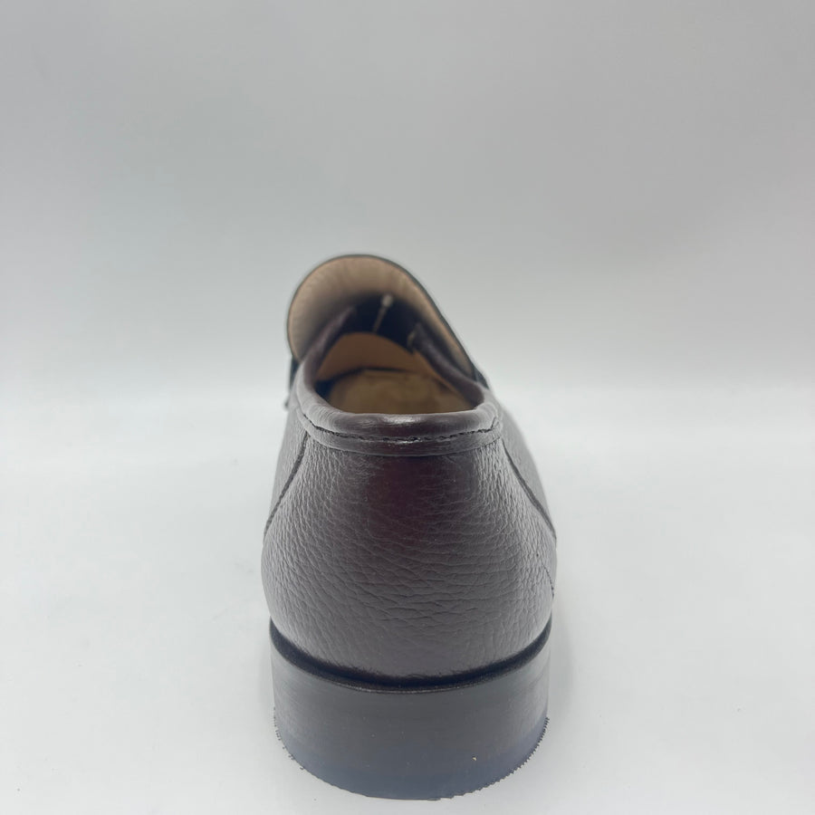 Mocassino Bruno l’Artigiano - Mocassino Penny Loafer in Pelle Martellata Marrone Scuro