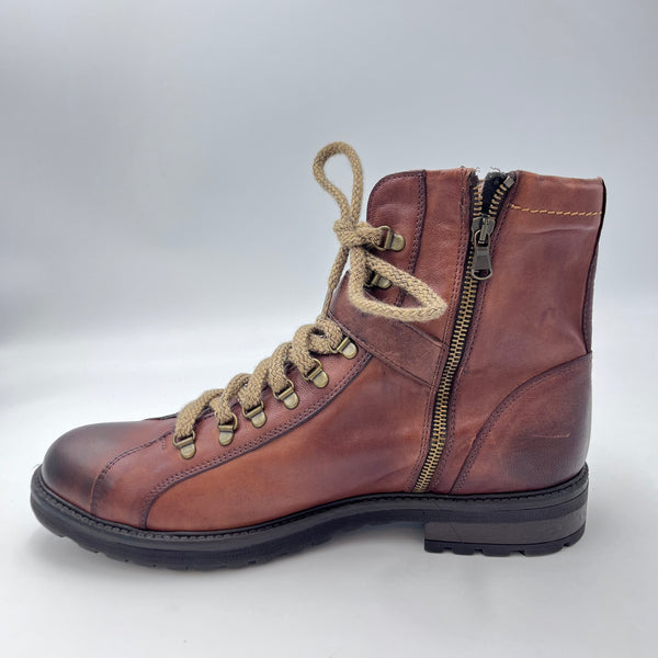 Scarponcino Jp. David - Pelle Marrone con Fibbia e Zip