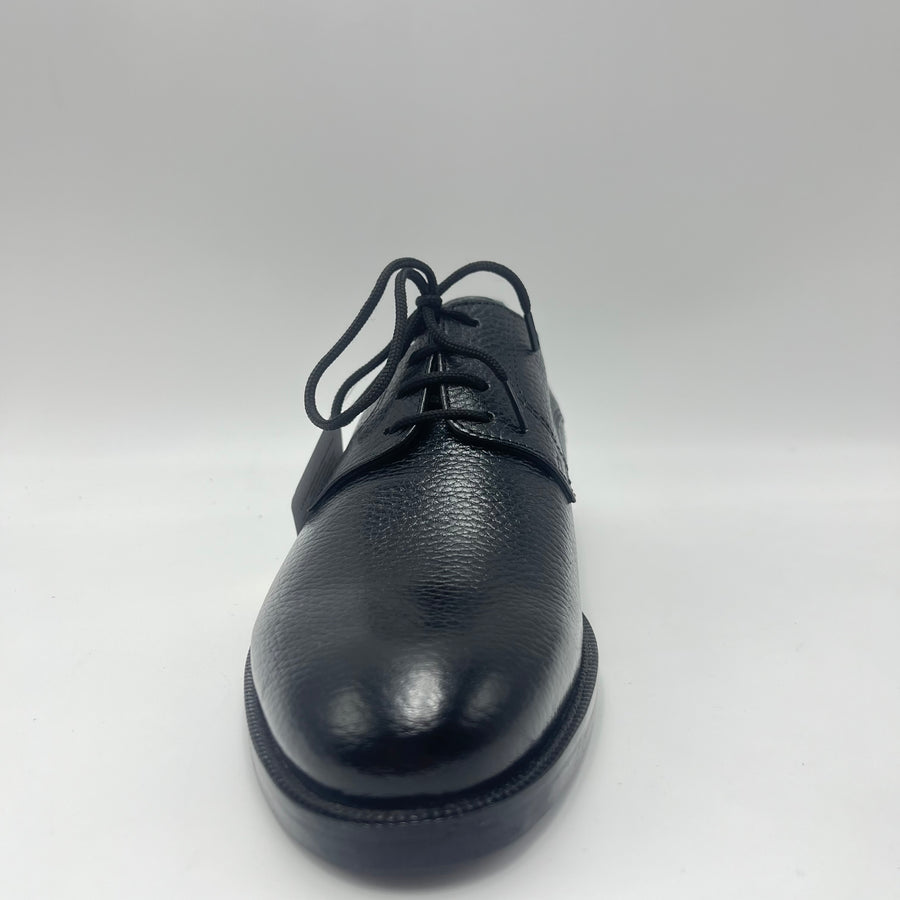 Derby Fontana - Scarpa Stringata Modello Derby in Pelle Martellata Nera