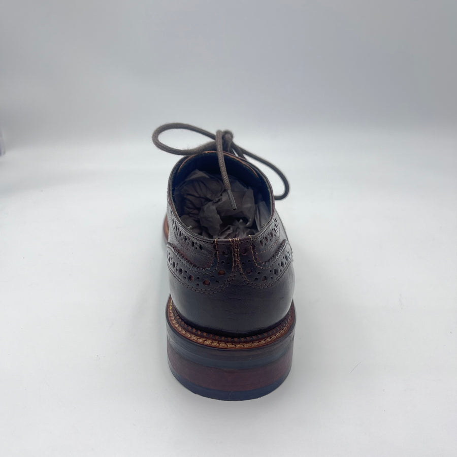Jp. David Derby - Scarpa Derby Brogue in Pelle Testata di Moro