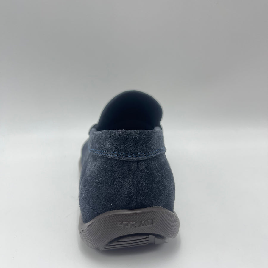 Mocassino Frau - Mocassino Penny Loafer in Pelle Scamosciata Blu Notte