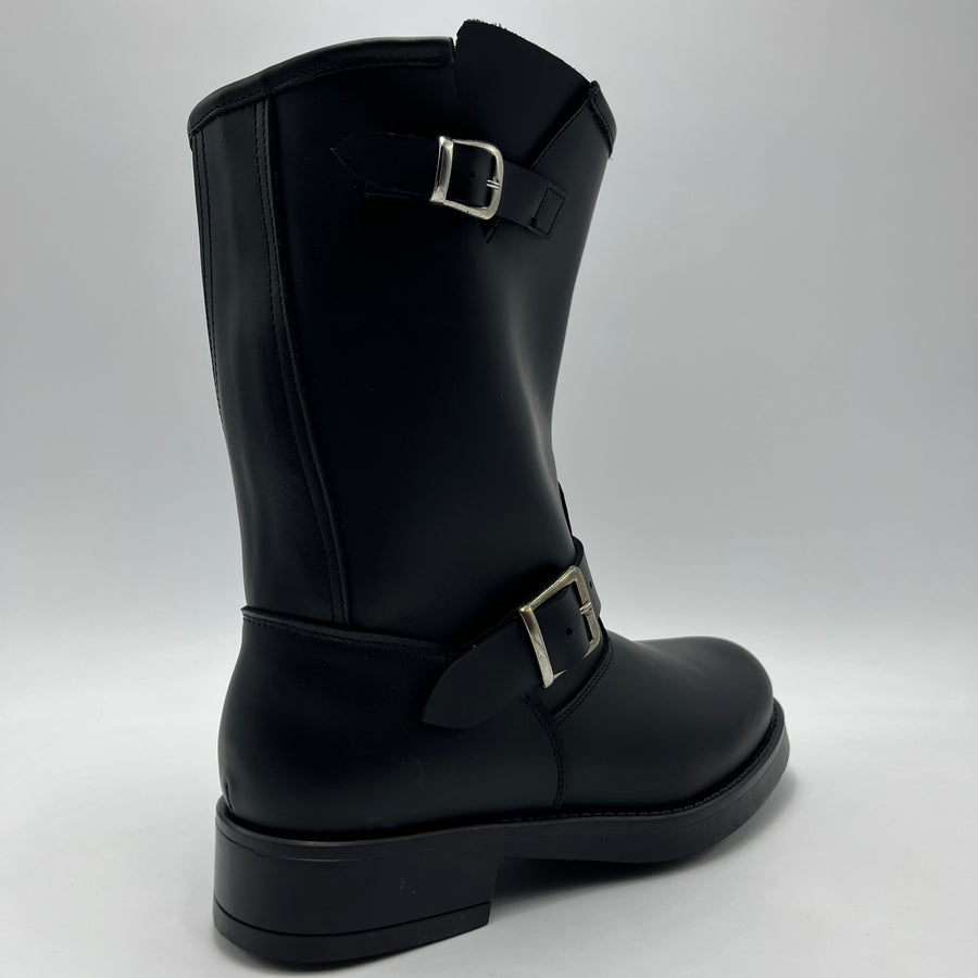 Stivale Noir de Luxe - Biker in Vitello Nero