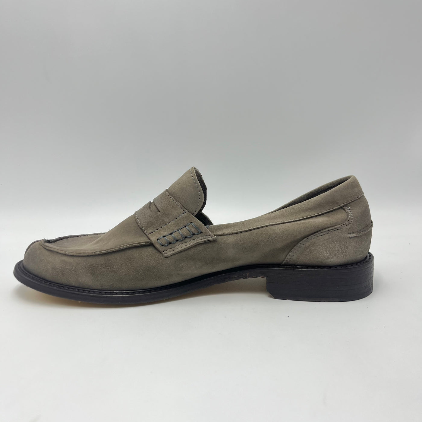 Mocassino Antica Cuoieria - Mocassino Penny Loafer in Suede Grigio Taupe
