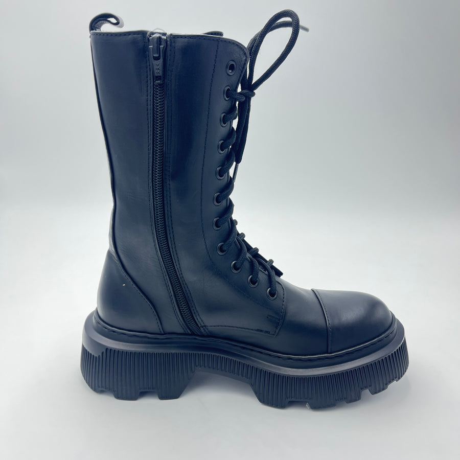 Anfibio Crown Alto - Pelle Nera, Puntale e Platform — vista 3