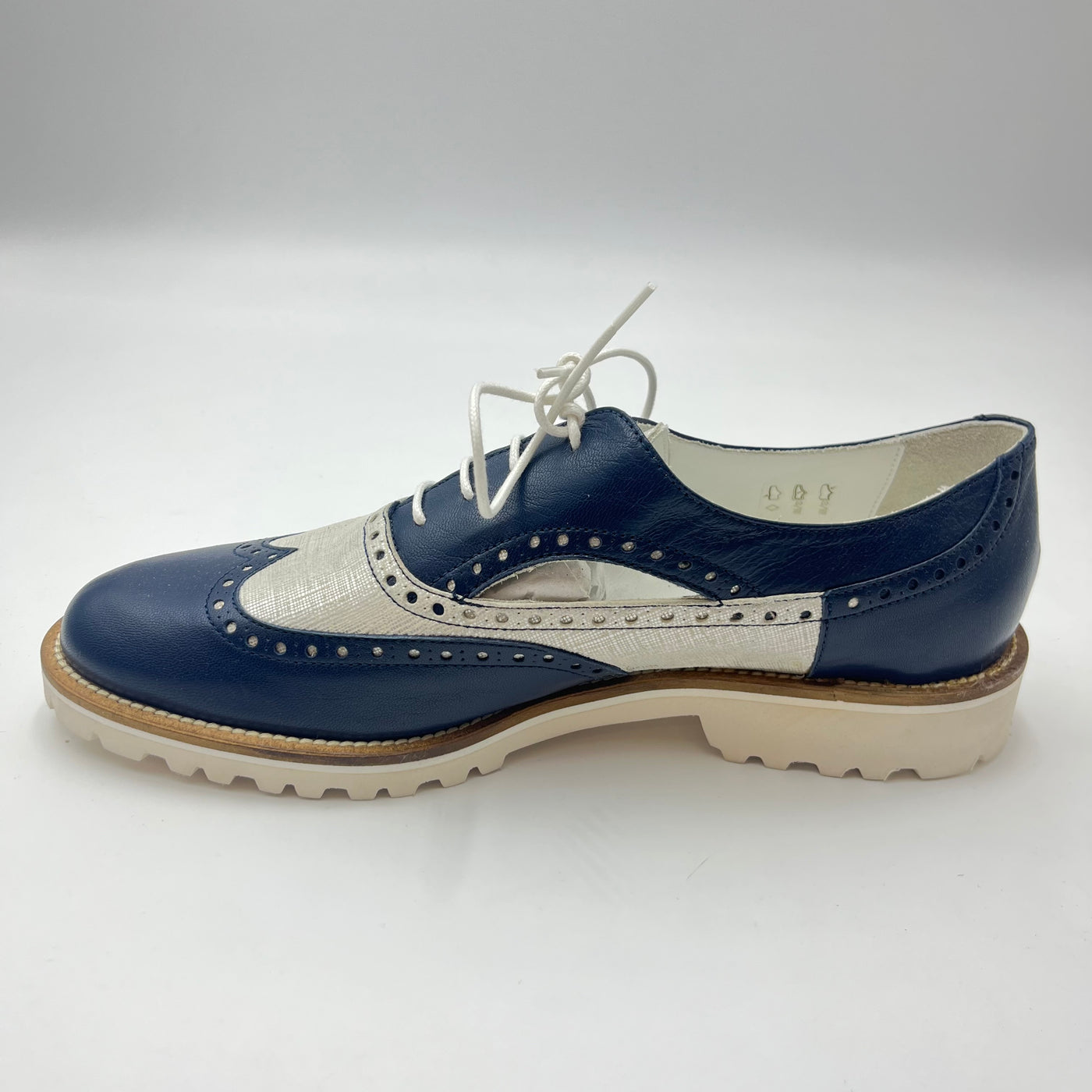 Oxford Piergentili - Stringata Oxford Bicolor Blu e Bianco
