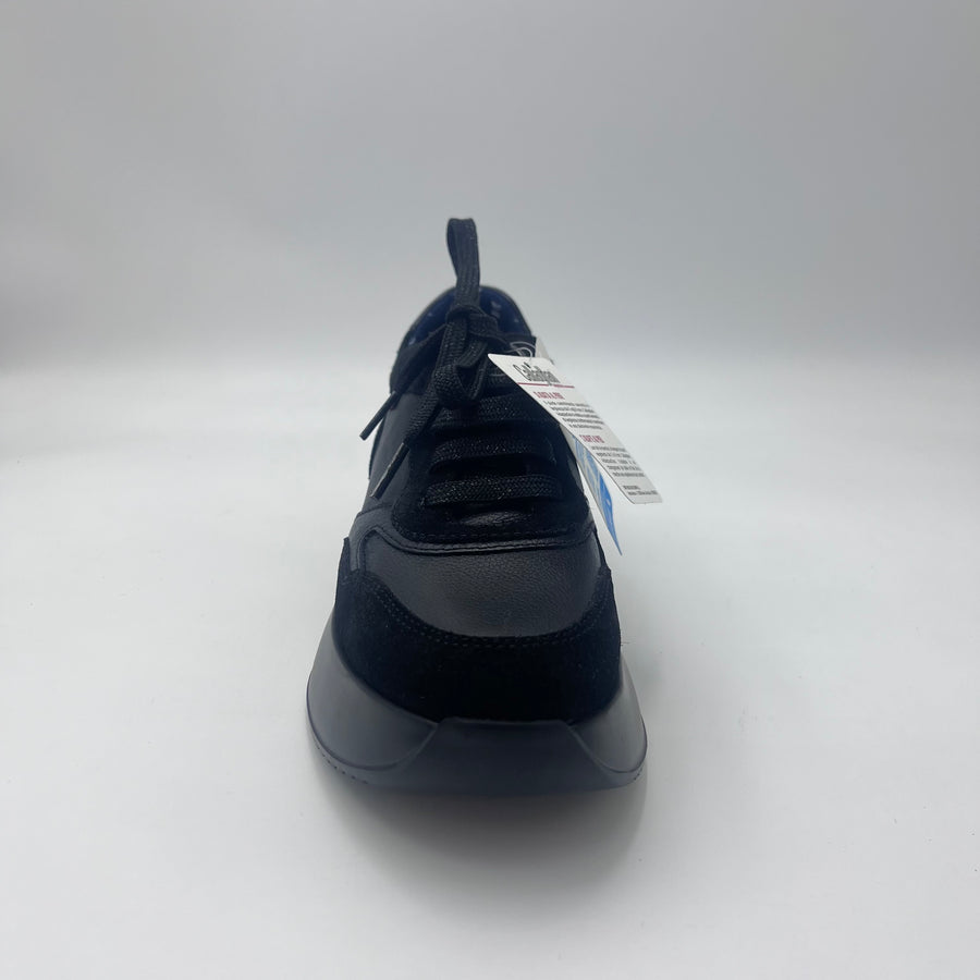 Sneaker Callaghan - Platform in Camoscio e Pelle Nera — vista 2