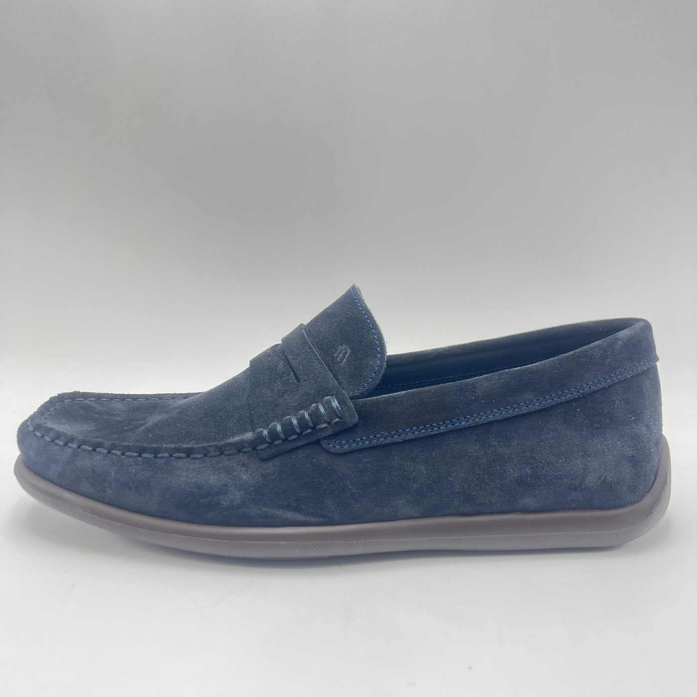 Mocassino Frau - Mocassino Penny Loafer in Pelle Scamosciata Blu Notte