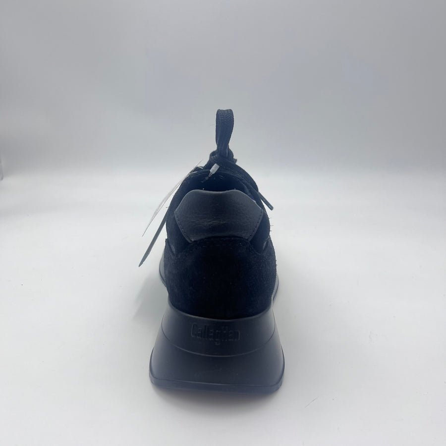 Sneaker Callaghan - Platform in Camoscio e Pelle Nera — vista 4