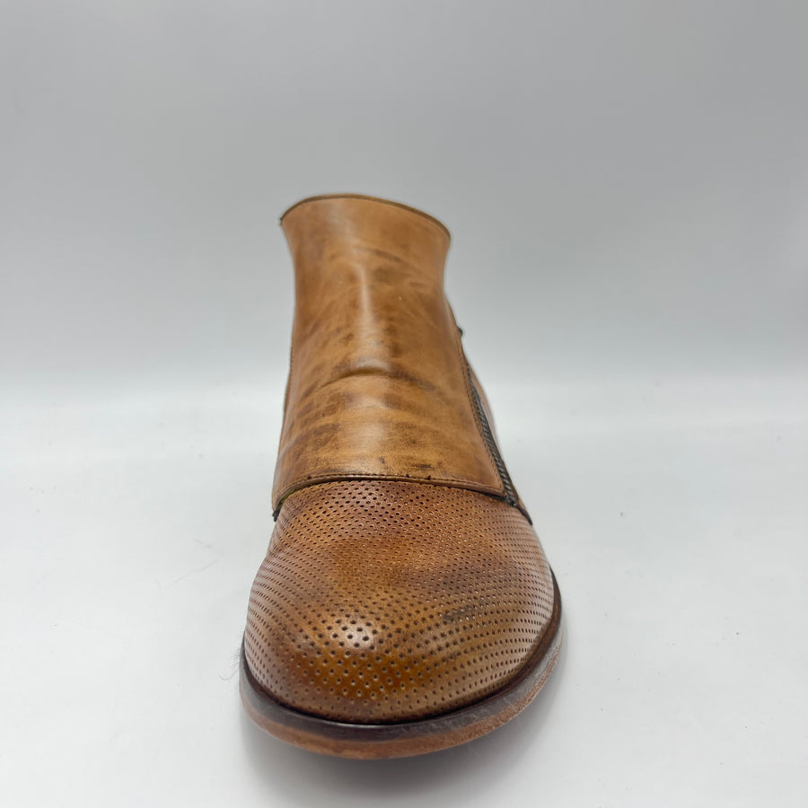 Stivaletto Jp. David - Stivaletto Casual in Pelle Traforata con Doppia Zip Asimmetrica