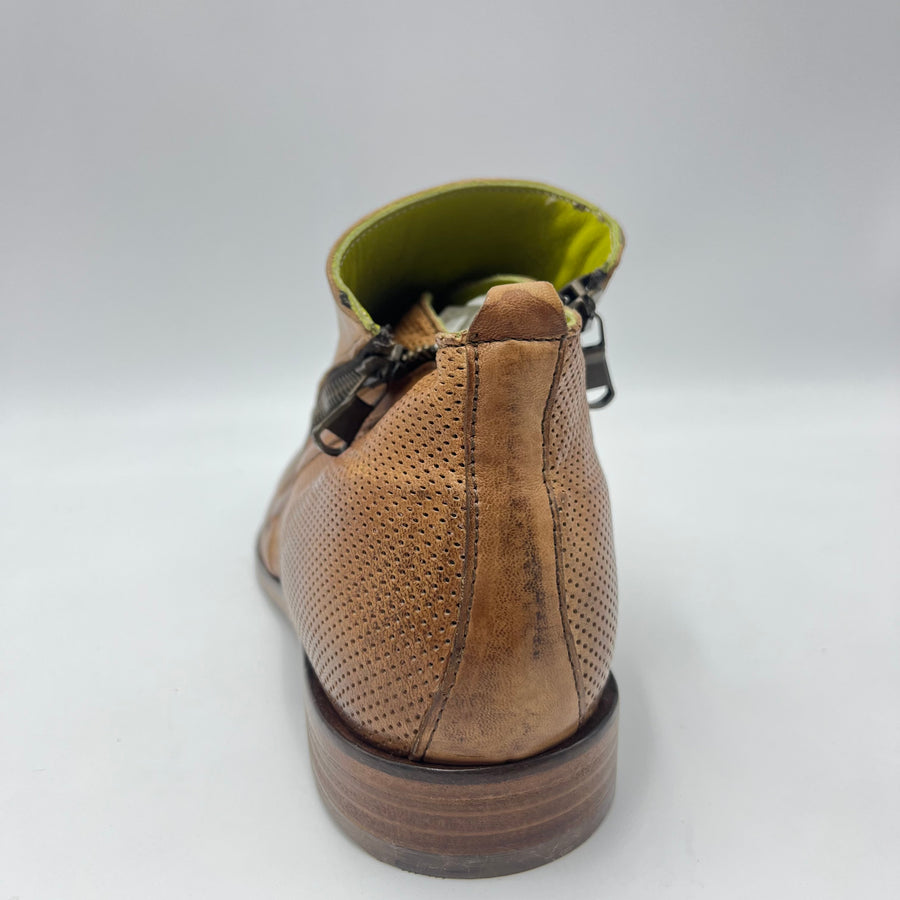 Stivaletto Jp. David - Stivaletto Casual in Pelle Traforata con Doppia Zip Asimmetrica