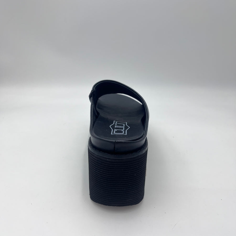 Cult Ciabatta - Ciabatta Platform in Pelle Nera