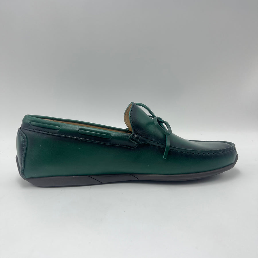 Mocassino Studio Mode - Mocassino Driver con Laccetto in Pelle Verde Smeraldo Sfumata