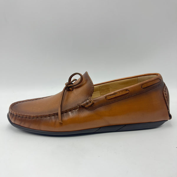 Mocassino Studio Mode - Driving Shoe in Pelle Marrone Sfumata con Fiocco