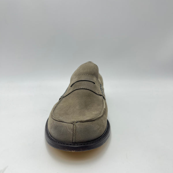 Mocassino Antica Cuoieria - Mocassino Penny Loafer in Suede Grigio Taupe