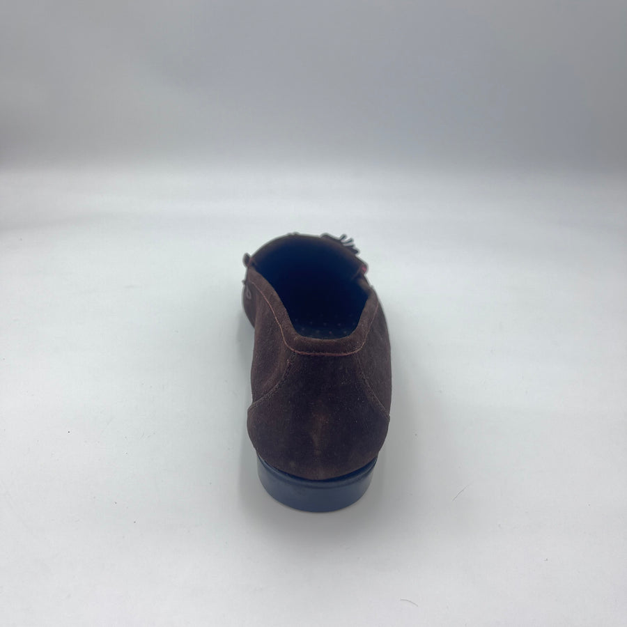 Jackal Mocassino - Mocassino Scamosciato Marrone con Nappe