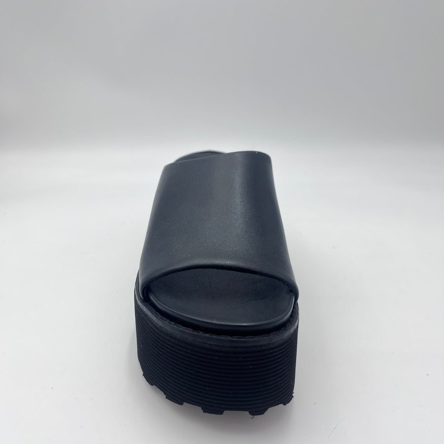 Cult Ciabatta - Ciabatta Platform in Pelle Nera