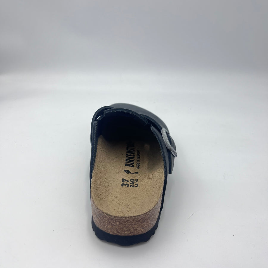 Birkenstock Boston - Sabot in Pelle Oliata Nera — vista 4